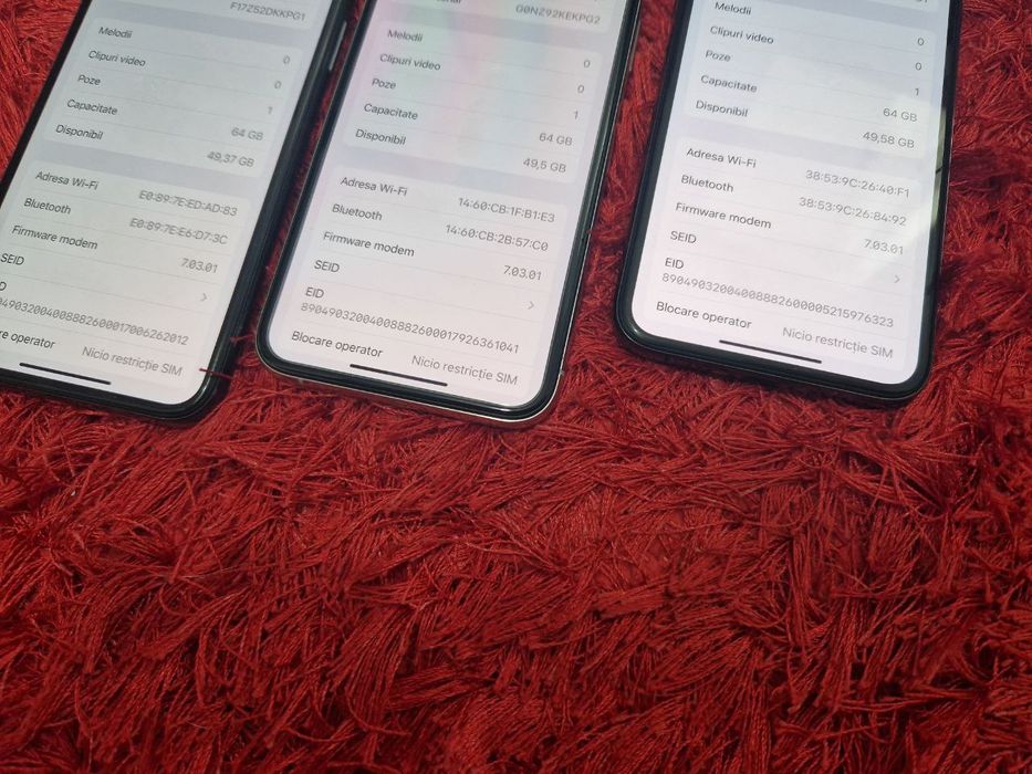-Iphone XS, ca Noi, Negru-Silver, 64Gb, 4Ram, Bat: 90%-92%-88%, irepro