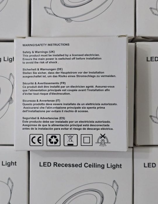Set 10 spoturi LED încastrate, 6W, reglabile, alb cald 3000K, IP44