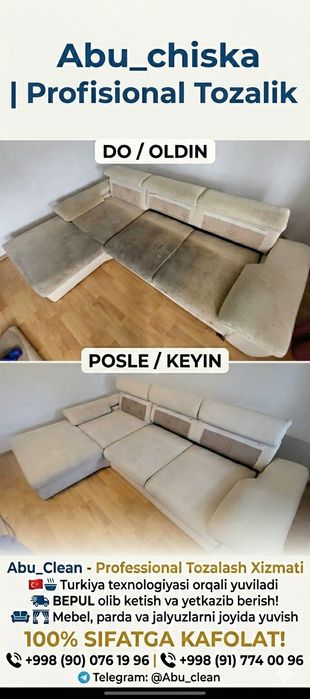 Gilam yuvish mebel yuvish