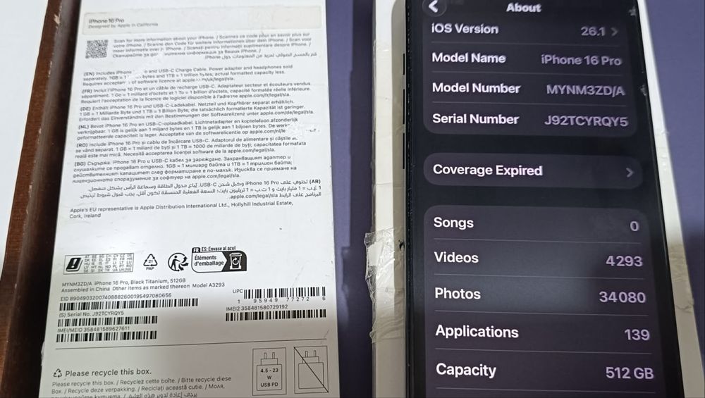 iPhone 16 PRO Black Titanium 512