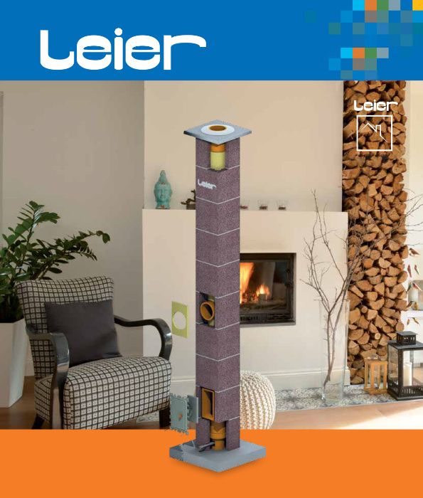 Cos fum ceramic LEIER Horn TERMOIZOLAT, transport INCLUS, d20cm, h6m