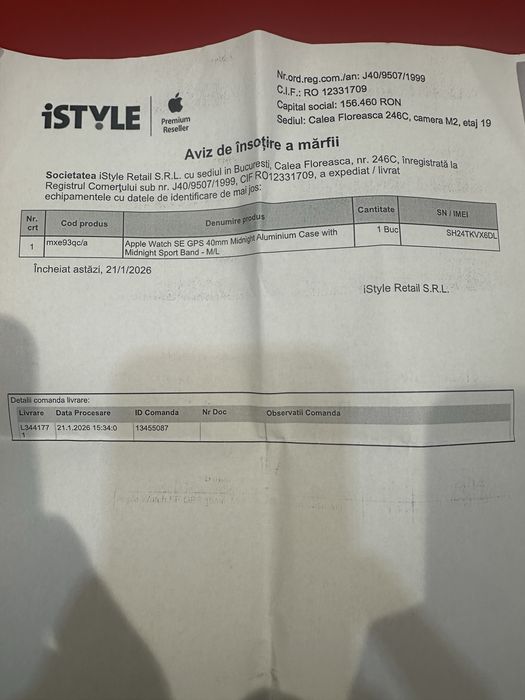 Apple Watch SE GPS 2026 40 mm NOU