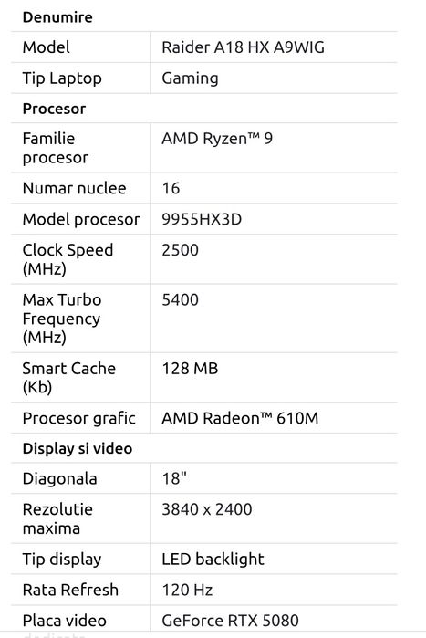 Laptop Gaming MSI Raider A18 HX A9WIG