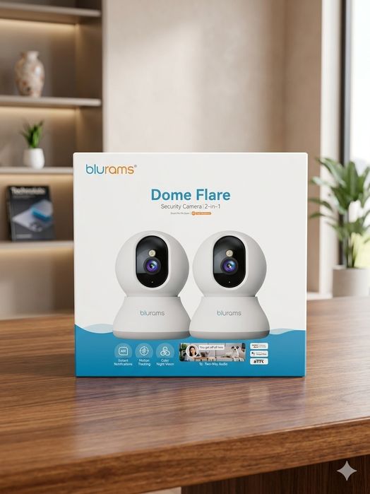 Set 2 Camere Supraveghere Blurams Dome Flare 2-in-1, Rezoluție 2K, Smart Tracking | Transport Inclus