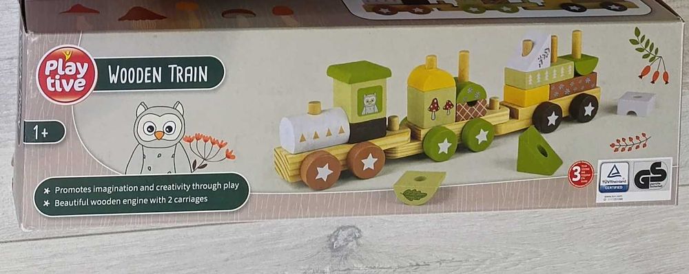 Комплект бебешки пъзели дървени играчки Goki Play Time Trefi Eichhorn