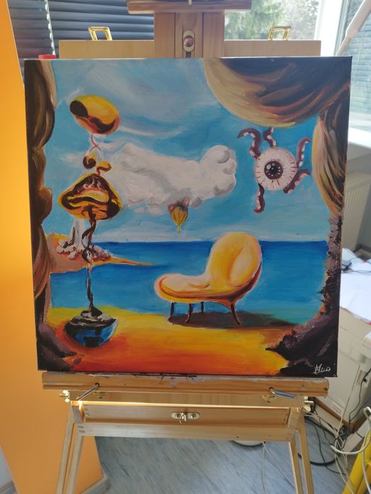 Окото на съня ръчно рисувана картина 40 на 40 см