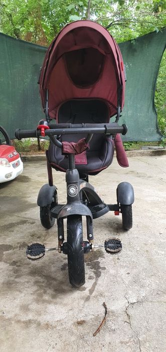 Детское кресло на колёсиках, кожанная, машина, 3 колёсный велосипед