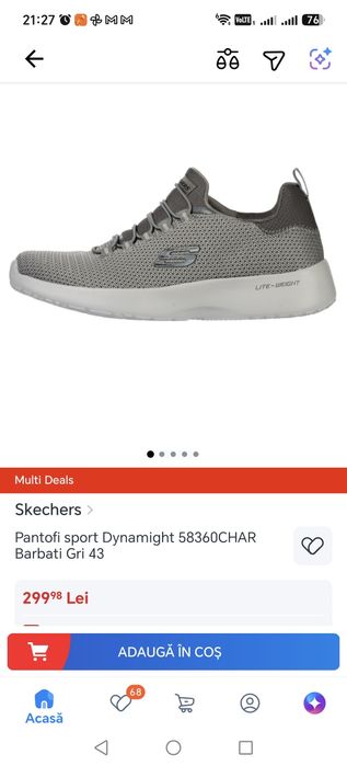 Pantofi skechers gri, măsură 43