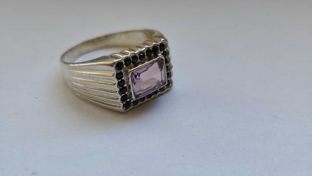 Кольцо серебряное с камнем АМЕТИСТ