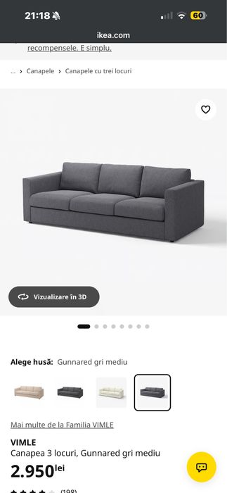 Canapea ikea Vimle