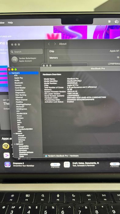 Macbook Pro 14 silver M1 pro 16 512GB 83%