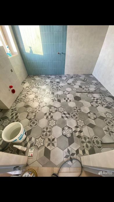 Кафель териш хизмати  Укладка плитки любой сложности