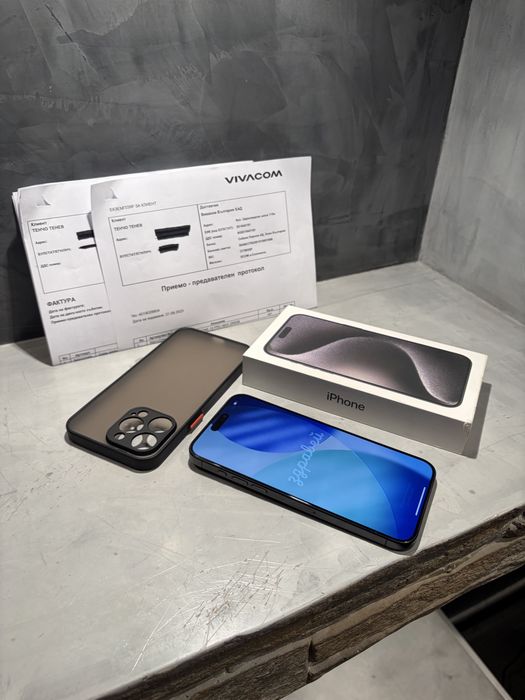 КАТО ЧИСТО НОВ Iphone 15 Pro Max 256 GB Black Titanium