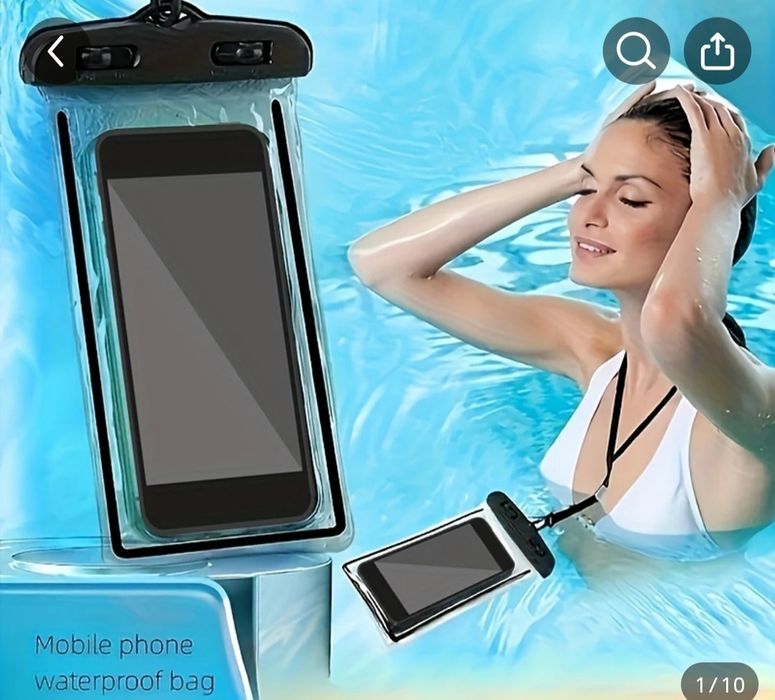 Прозрачен водонепропусклив калъф за мобилен телефон