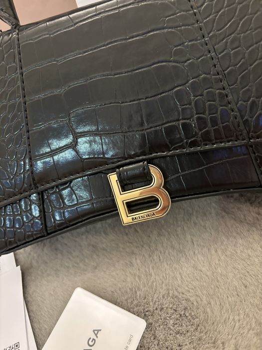 Geantă/Poșeta Balenciaga Hourglass Crocco 23x15x8cm