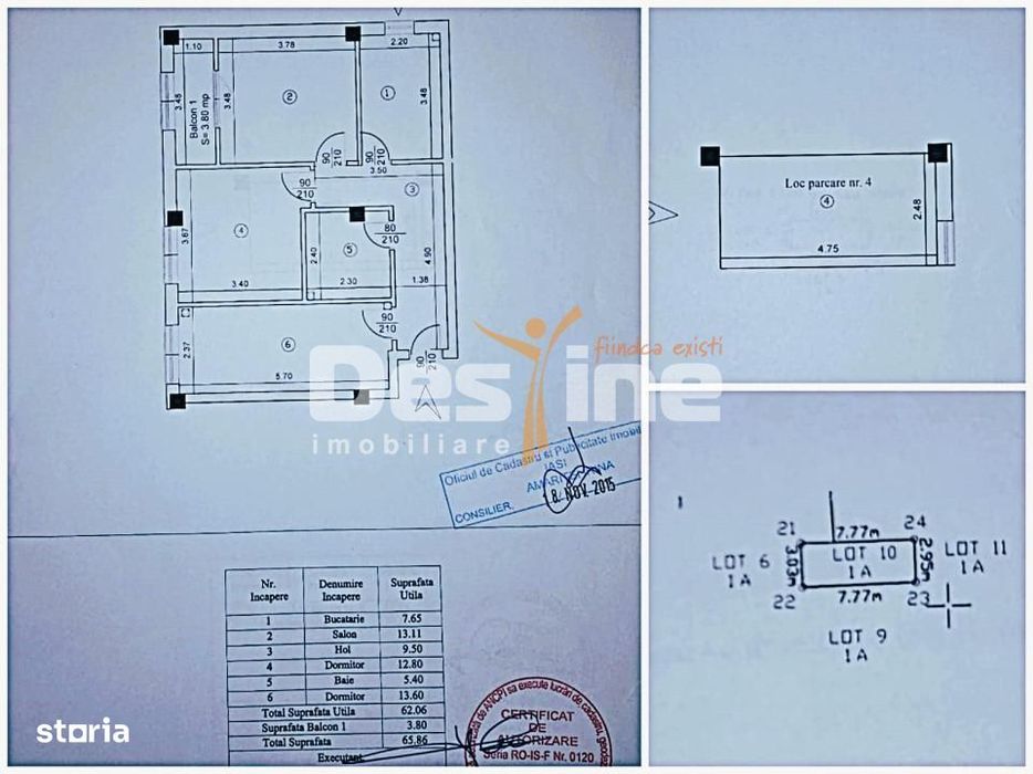 Apartament 3 camere 66 mp mobilat, cu balcon, gradina și loc de parcar