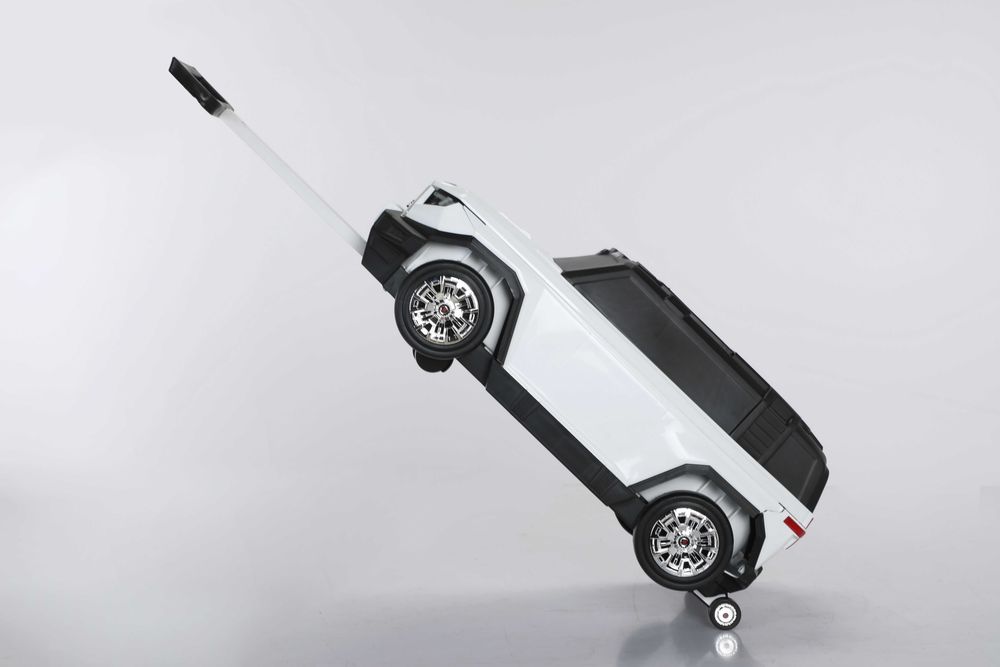 Valiza tip masinuta, Kinderauto SPEED, multifunctionala 2 in 1 #White