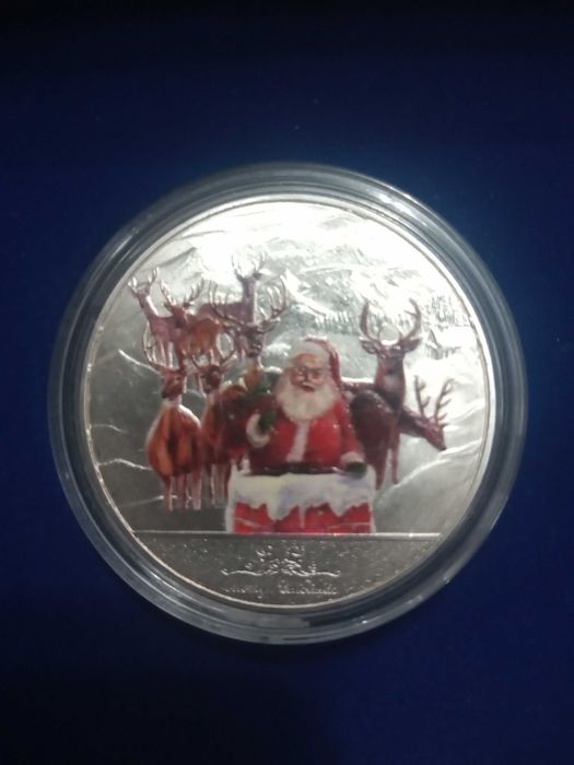 Medalie argintata Moș Craciun