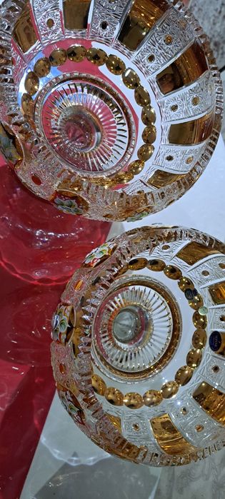 Чехословакия оргинал богема хруствль для фруктов 2 штук новый