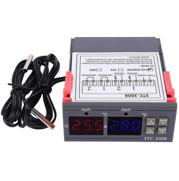 STC-3008-220V Температурен контролер, термостат с 2 сензора 10A 220v