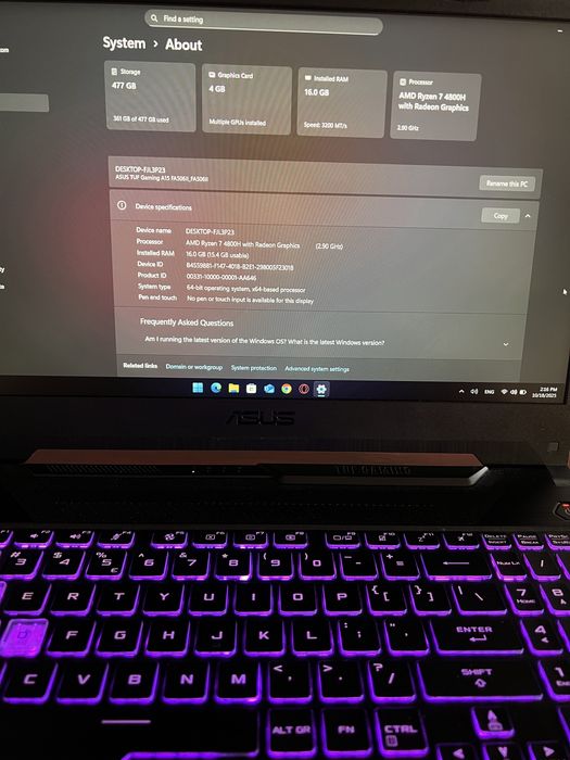 Laptop gaming ASUS TUF FA506ii