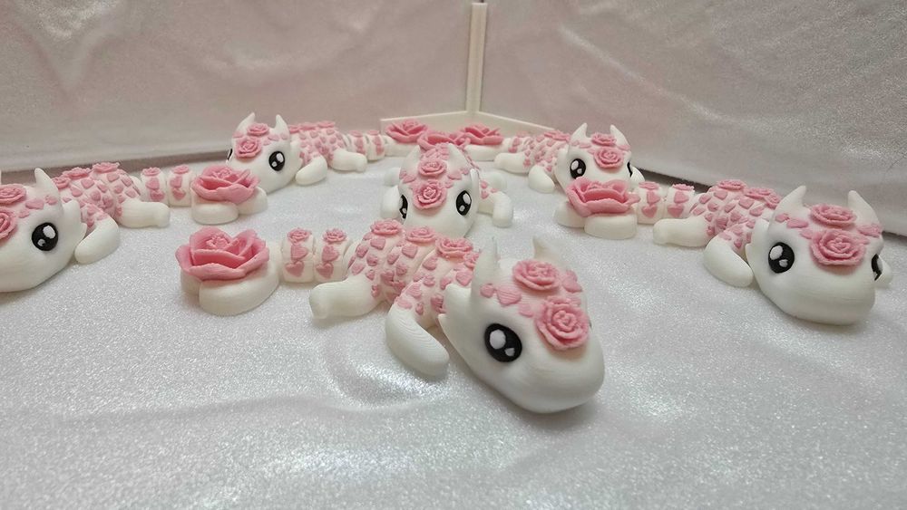 3D Дракон с рози