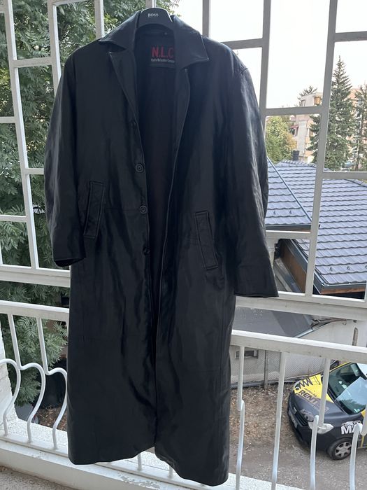 Кожен шлифер XL