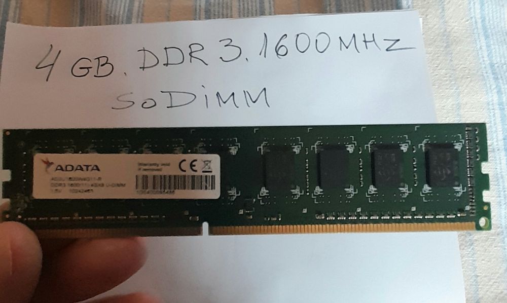 Рам памет за настолен компютър ADATA  4GB , DDR3 / 1600 МНz