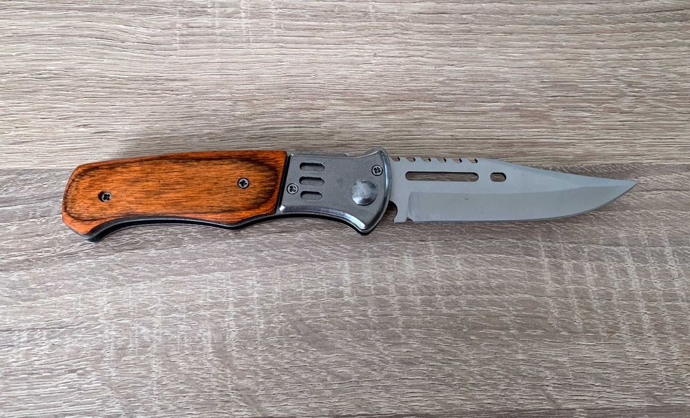 Briceag Fengli Otel, 21cm, Dalimag, maner insertii lemn - drumetii