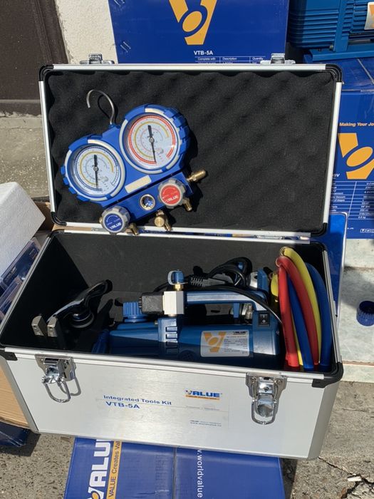 Trusa frigotehnistului value vtb-5a-r32 noua pompa manometre r32 ...