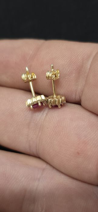 Cercei diamante si rubine naturale