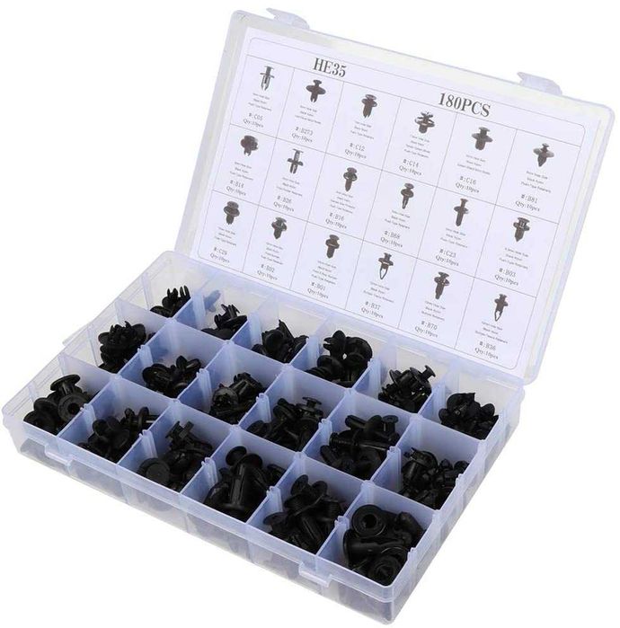 Комплект щипки за кори тапицерия за автомобил 180 части