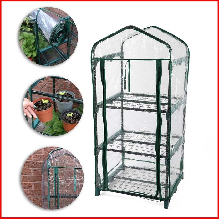 Домашна мини оранжерия за разсад и млади растения, 3 нива, 122x64x45см
