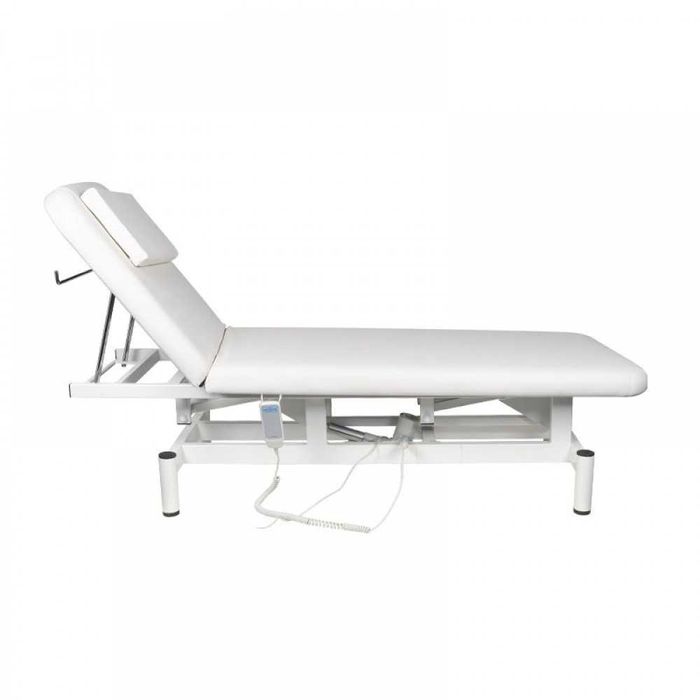 Електрическа кушетка 079 (1 мотор) - бяла/черна/сива