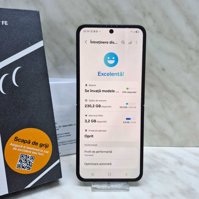 Samsung Galaxy Z Flip7 FE, 8GB RAM, 256GB, 5G, Black Zeus Amanet Militari 35290