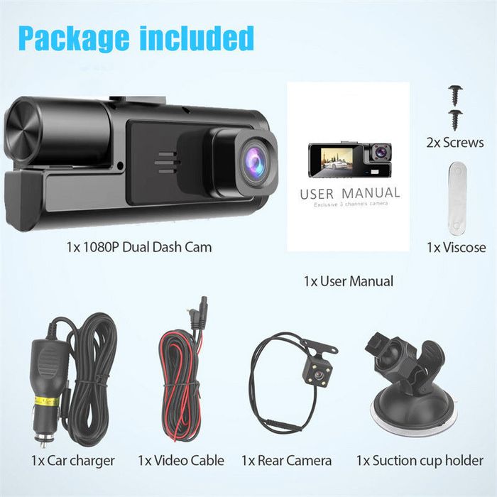 Set 3 Camere Trafic Auto Triple, Wi-Fi  Calitate Premium