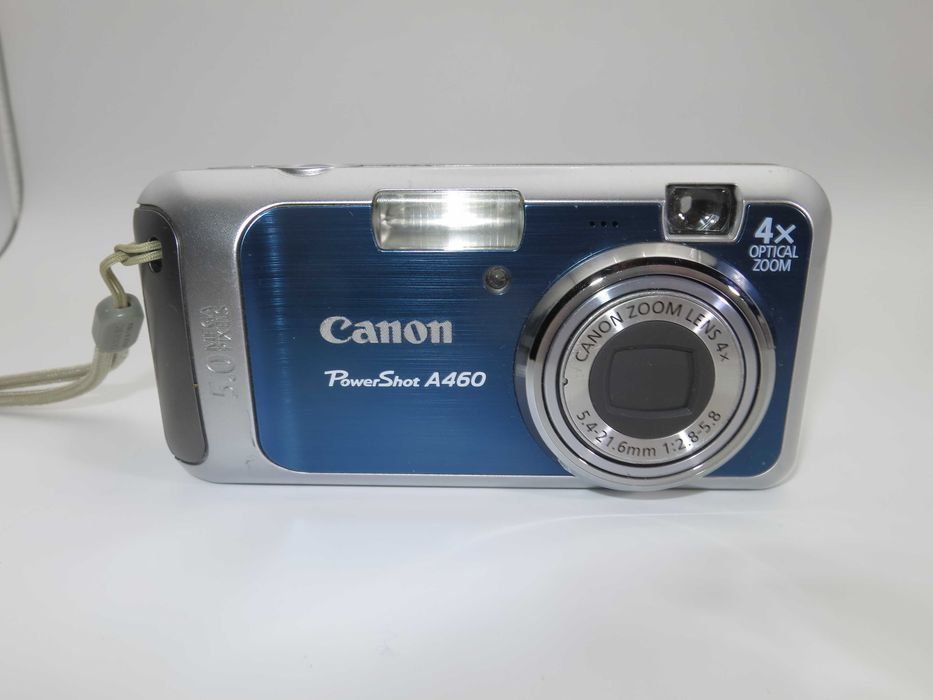 Canon PowerShot A460 компактен цифров фотоапарат, дигитална камера в син цвят, перфектно състояние, работи отлично!