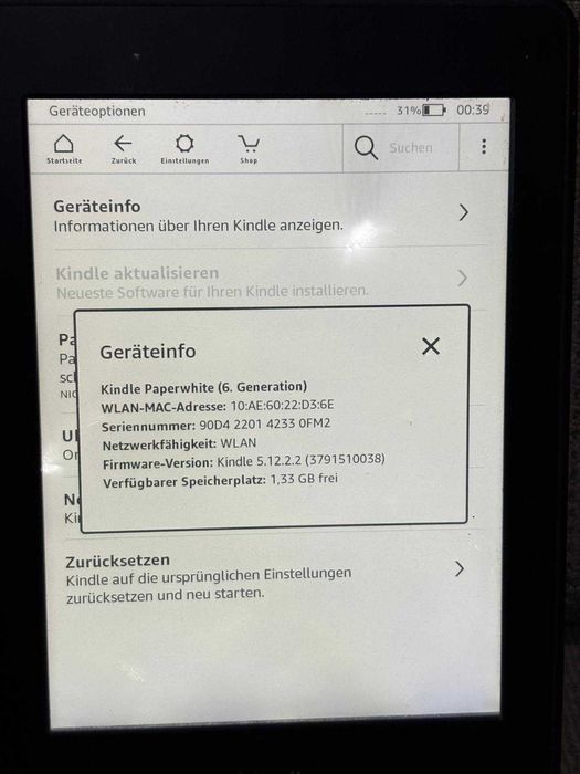 eBook reader Kindle Paperwhite 6th gen 4GB touch wifi iluminat citeste