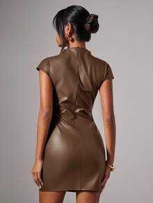 Rochie mini eleganta imitatie piele - NOU (cu eticheta)