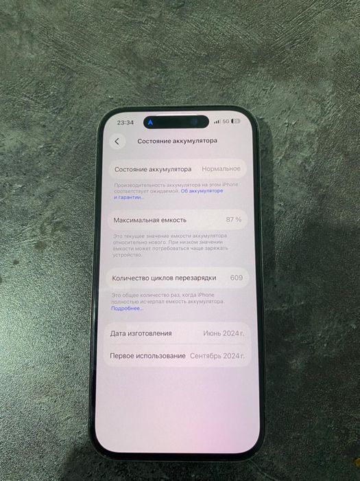 Айфон 15про 128гб 87%