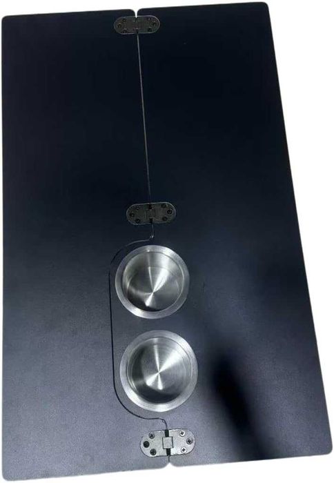 Сгъваем плот за кемпери/ванове с поставки за чаши от черен ламинат