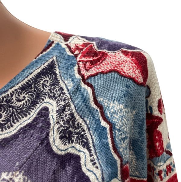 Дамски пуловер на цветя Desigual размер XS