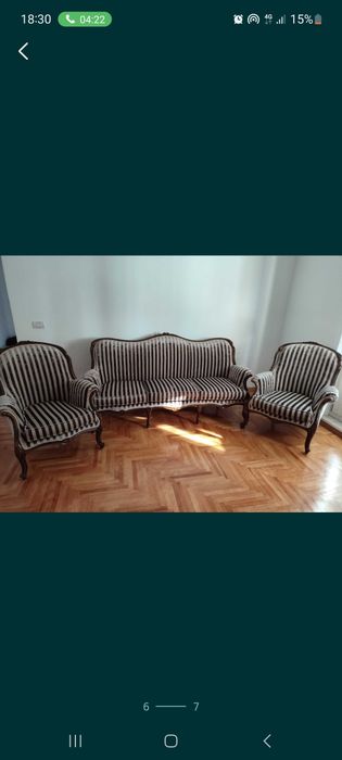 Canapea lemn masiv 3 locuri nu e extensibila