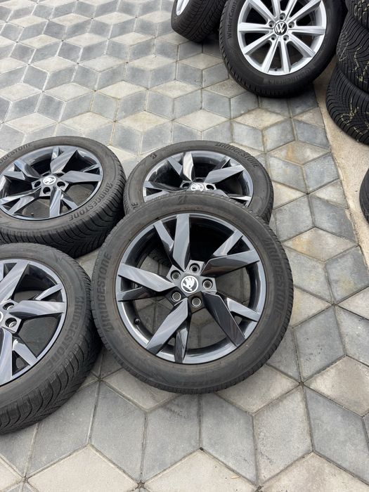 Jante Orig”Skoda R17(5x112)”Octavia 4/3/2/Karoq/Kodiaq/Superb/Yeti/Vw/Audi/Seat~Negre”