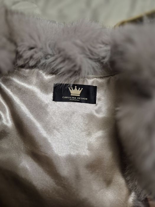 Haina de blana de Vulpe Argintie , cu fermoar , model Transformers