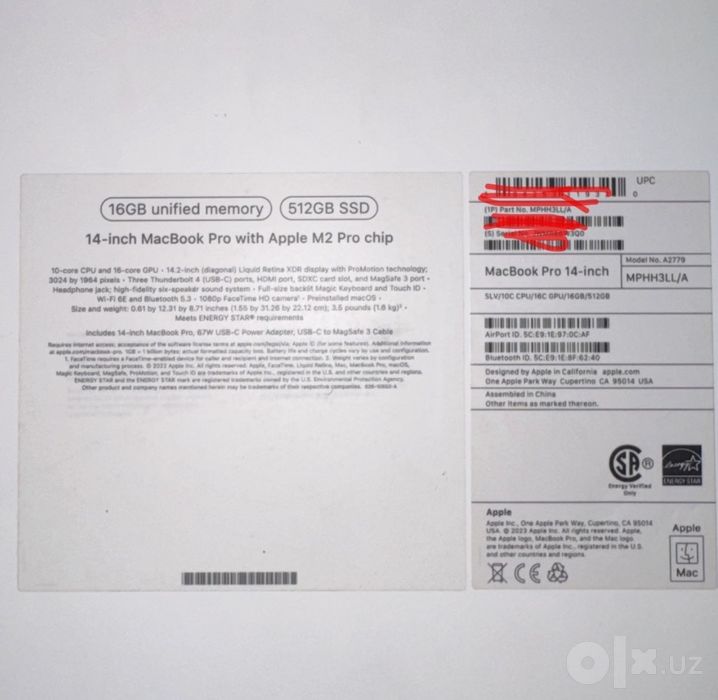 Macbook pro M2 16/512gb