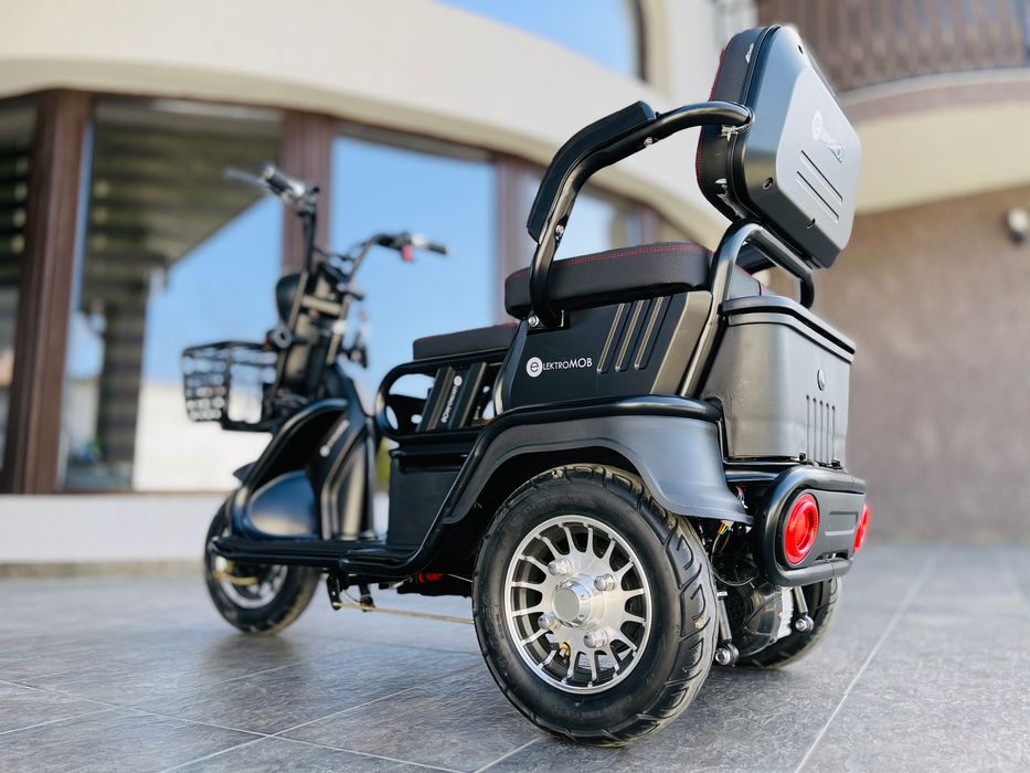 Tricicleta Triciclu Electrica cu 2 Locuri Baterie 20Ah Scuter 650W ‼️