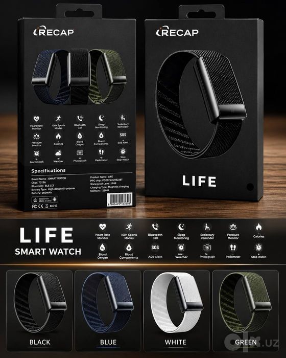 Smart Fitness Braslet Whoop, Porodo, Valdus, Ovfle,Смарт Фитнес Трекир