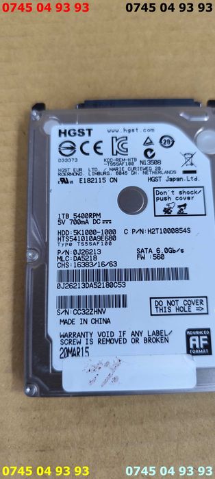 hdd hard disc 1Tb sata laptop DEFECTE pret pe bucata