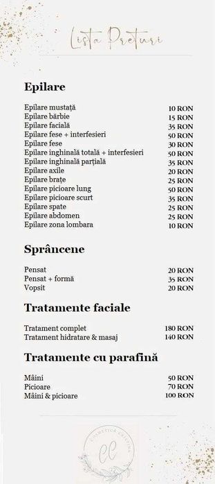 Epilare cu ceara/cosmetica/tratamente faciale